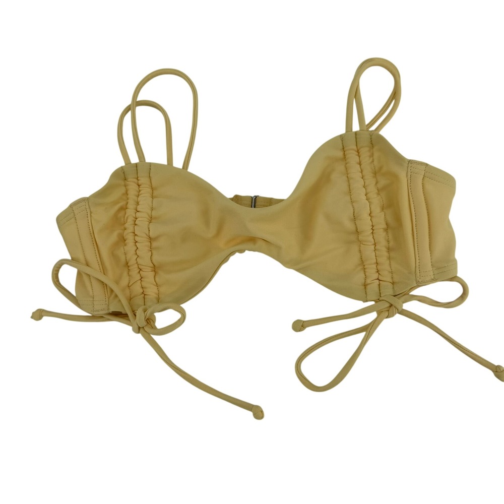 Wild Fable Bikini Top Bralette‎ Ruched Womens Size XS Yellow PID-LR1XM7 New